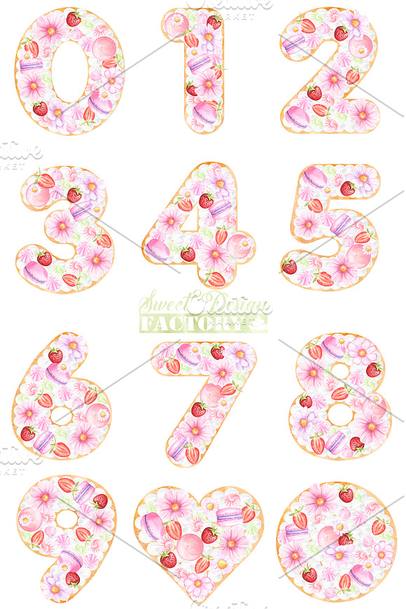 Number cakes cliparts in Illustrations - product preview 1
