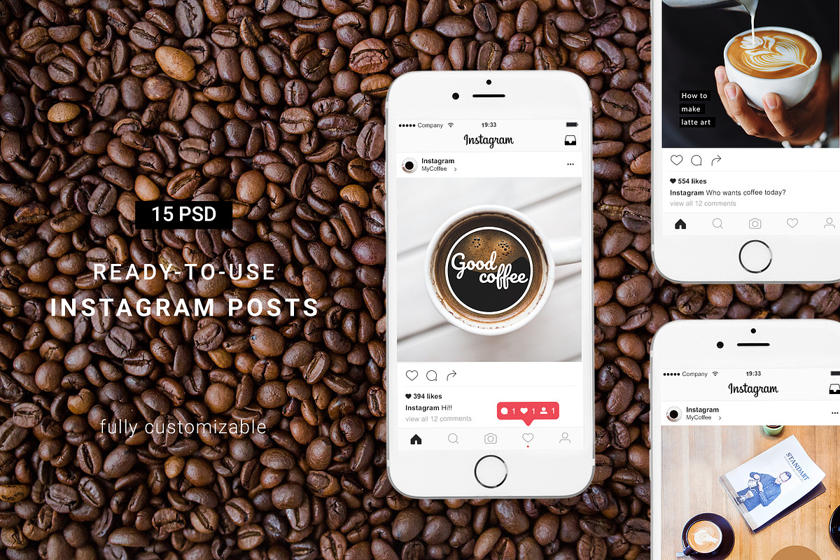 Hint of Coffee Instagram pack in Instagram Templates - product preview 8