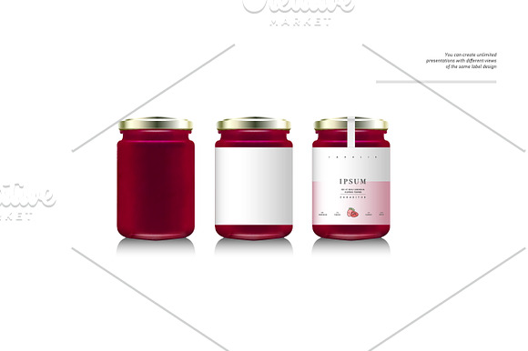 Glass jars vector mockup in Product Mockups - product preview 1