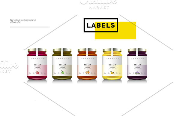 Glass jars vector mockup in Product Mockups - product preview 2