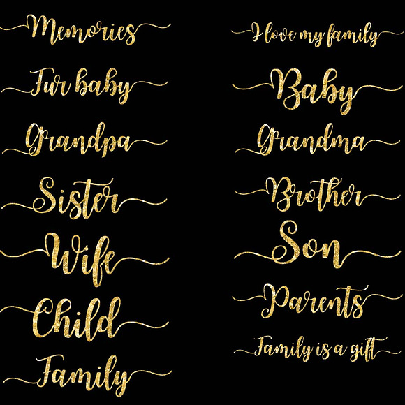 Family Word Art Clipart in Illustrations - product preview 1