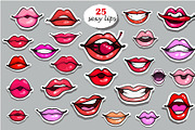 Lips fashion patch badges