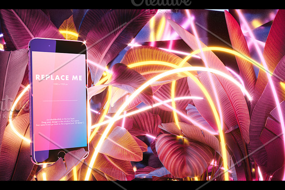 Neon Iphone Mockups Bundle in Mobile & Web Mockups - product preview 6