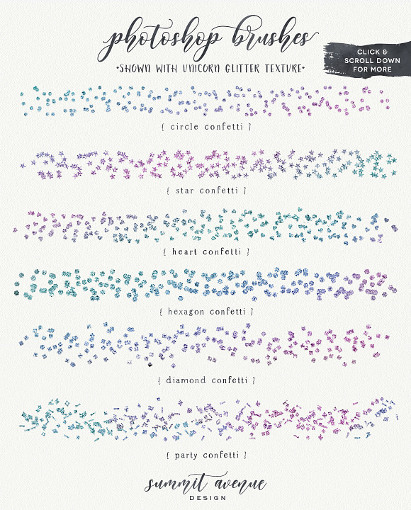 Confetti Brushes & Foil Textures in Photoshop Brushes - product preview 1