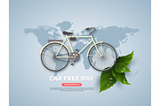 Car free day holiday banner or poste