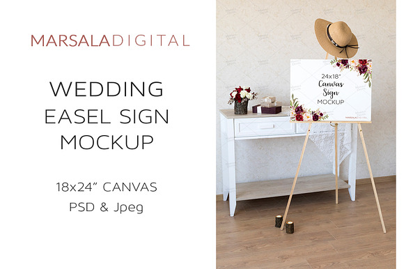 Wedding Sign Mockup Bundle set of 15 in Print Mockups - product preview 15