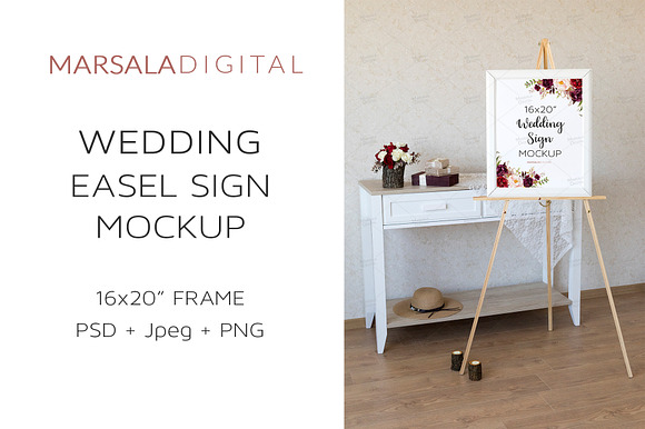 Wedding Sign Mockup Bundle set of 15 in Print Mockups - product preview 16
