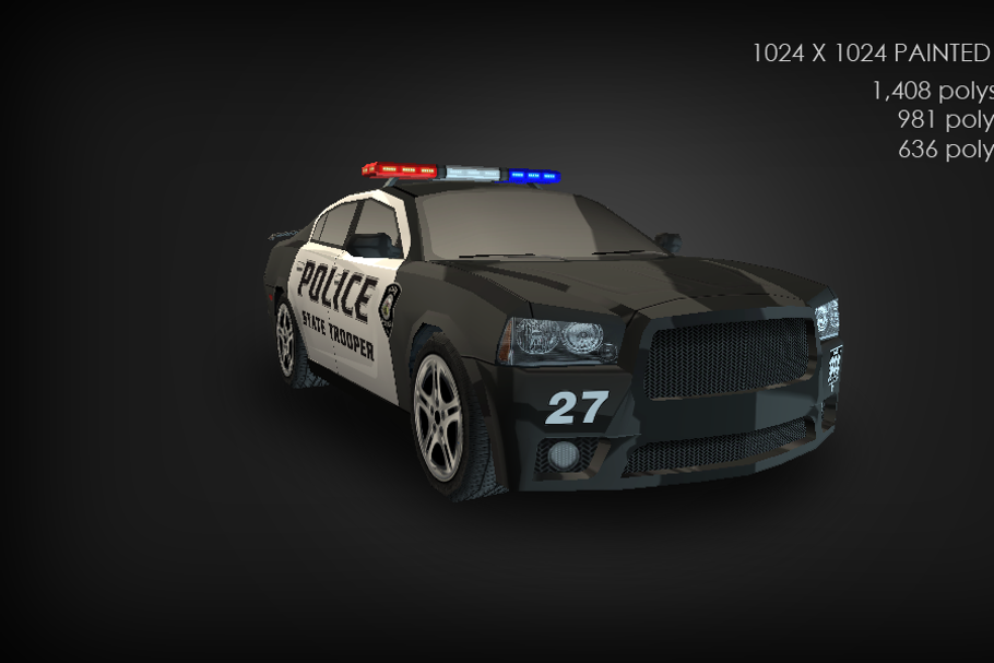 Low Poly Police Car in Vehicles - product preview 8