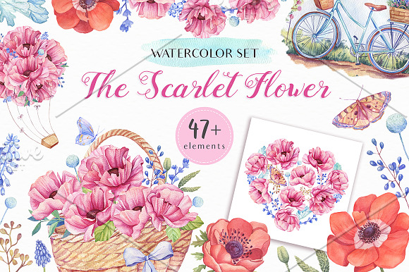 -85%OFF-Big Watercolor Summer Bundle in Illustrations - product preview 8