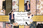 Mom Boss Digital Paper Pack