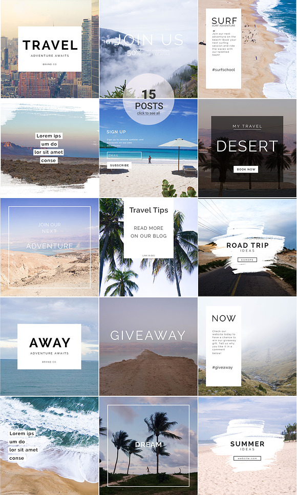 Travel Instagram pack in Instagram Templates - product preview 2
