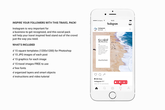 Travel Instagram pack in Instagram Templates - product preview 3