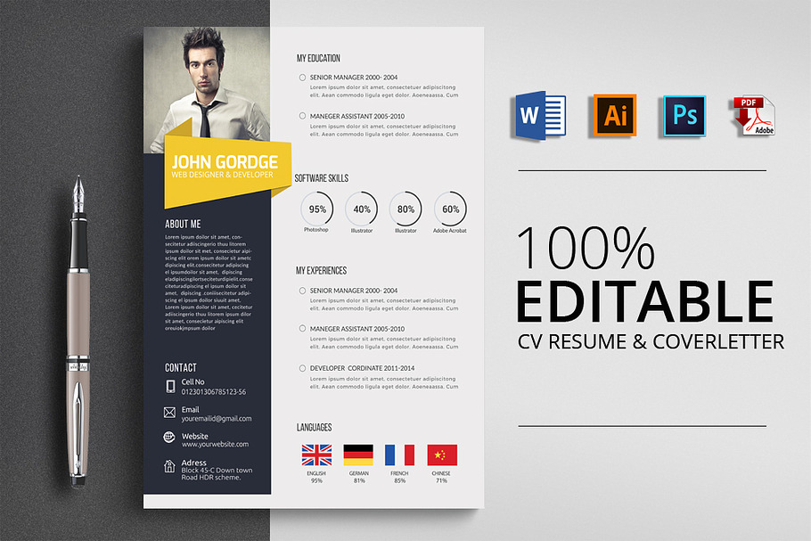 CV Resume Word File in Resume Templates - product preview 8