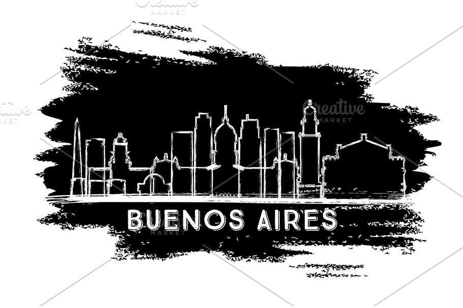 Buenos Aires Argentina City Skyline  in Illustrations - product preview 8