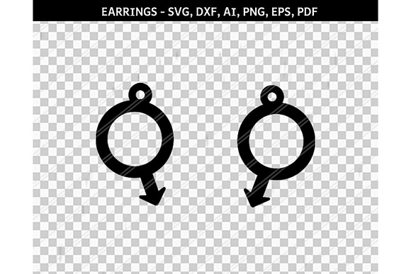 Mars symbol earrings,gay,lgbt gay in Objects - product preview 1