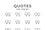 Set line icons of quotes