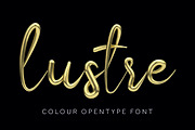 Lustre golden colour script font