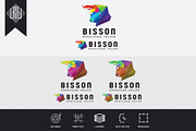 Bison Colorful Polygonal Logo