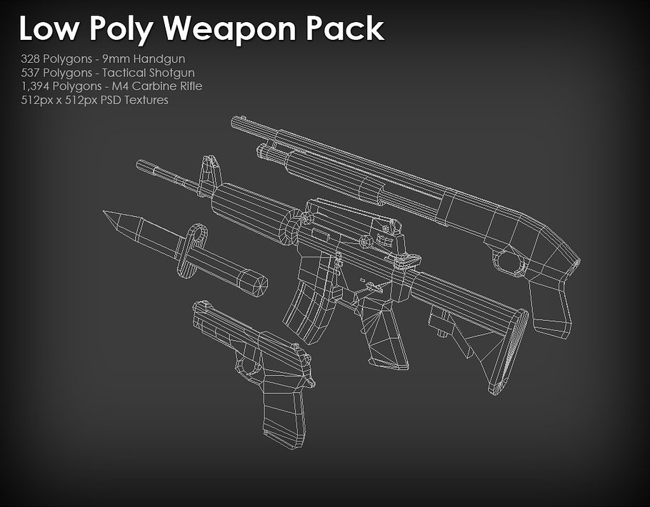 Low Poly Weapon Pack in Objects - product preview 2
