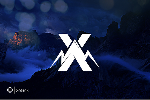 Mountain - X Letter Logo in Logo Templates - product preview 1
