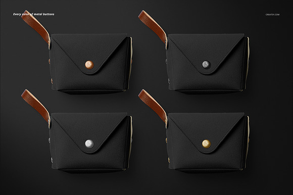 Little Leather Pouch Wallet Mockup in Mockup Templates - product preview 4