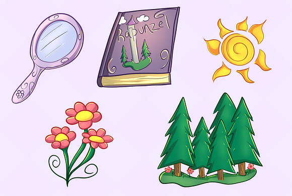 Rapunzel Fairy Tale Clip Art in Illustrations - product preview 2