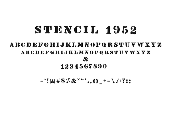 Vintage Stencil Font from the 1950s