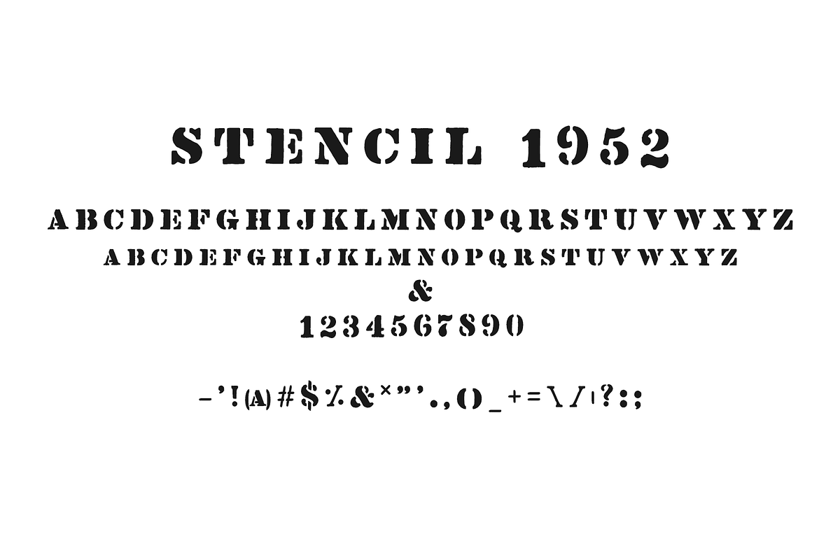 Vintage Stencil Font from the 1950s in Serif Fonts - product preview 8