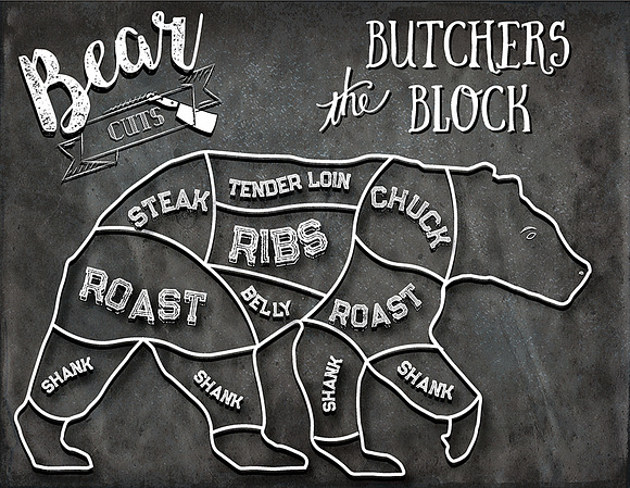 Bear Butcher Cuts Set 1 in Illustrations - product preview 2