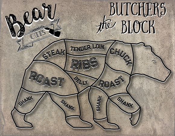 Bear Butcher Cuts Set 1 in Illustrations - product preview 3