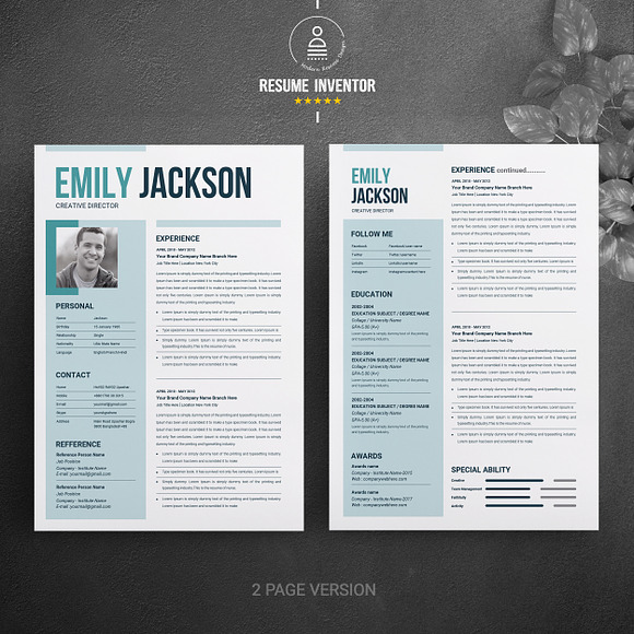 Modern Resume Template for Microsoft in Resume Templates - product preview 1