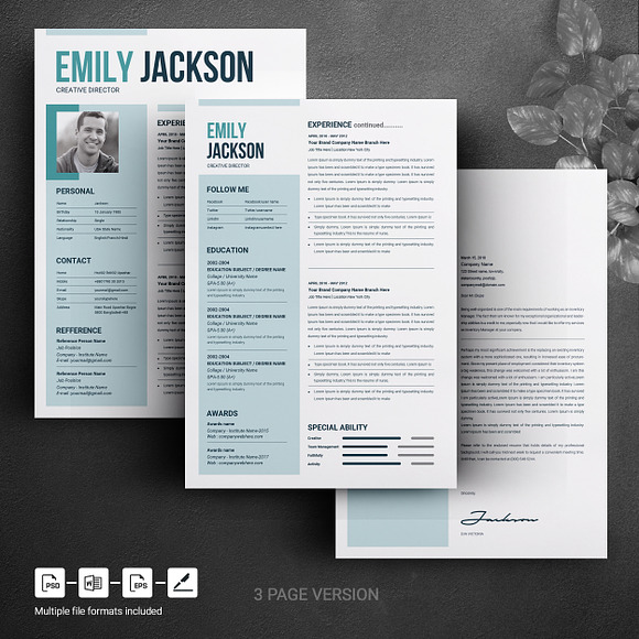Modern Resume Template for Microsoft in Resume Templates - product preview 2