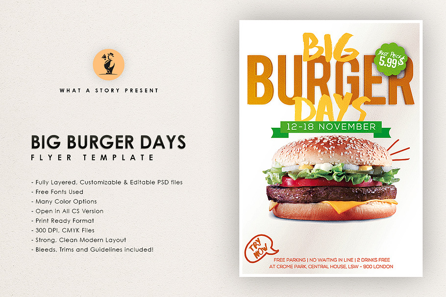 Big Burger Days  in Flyer Templates - product preview 8