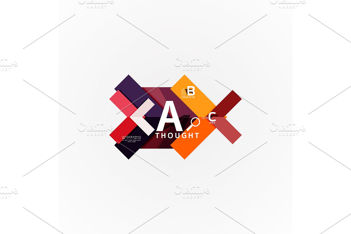 Geometric design abstract option infographics in Illustrations - product preview 8