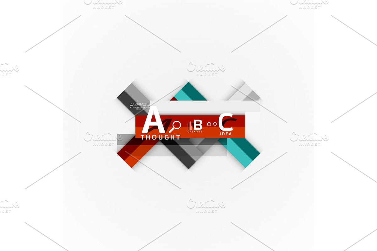 Geometric design abstract option infographics in Illustrations - product preview 8