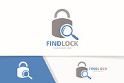 Vector lock and loupe logo 