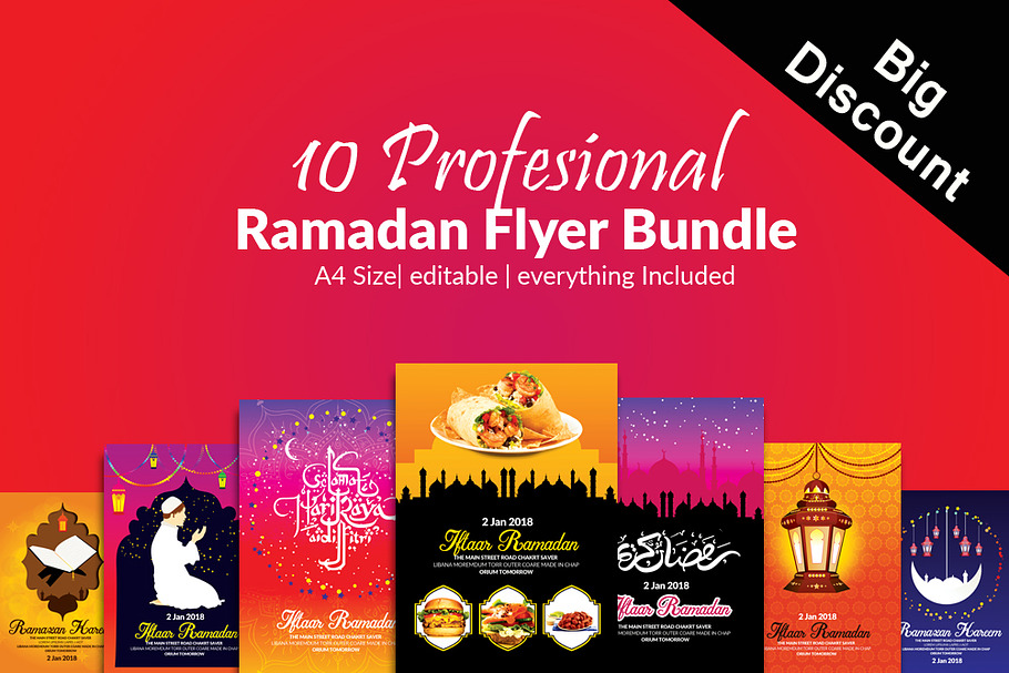 10 Ramadan Iftar Flyer Bundle Vol:02 in Flyer Templates - product preview 8