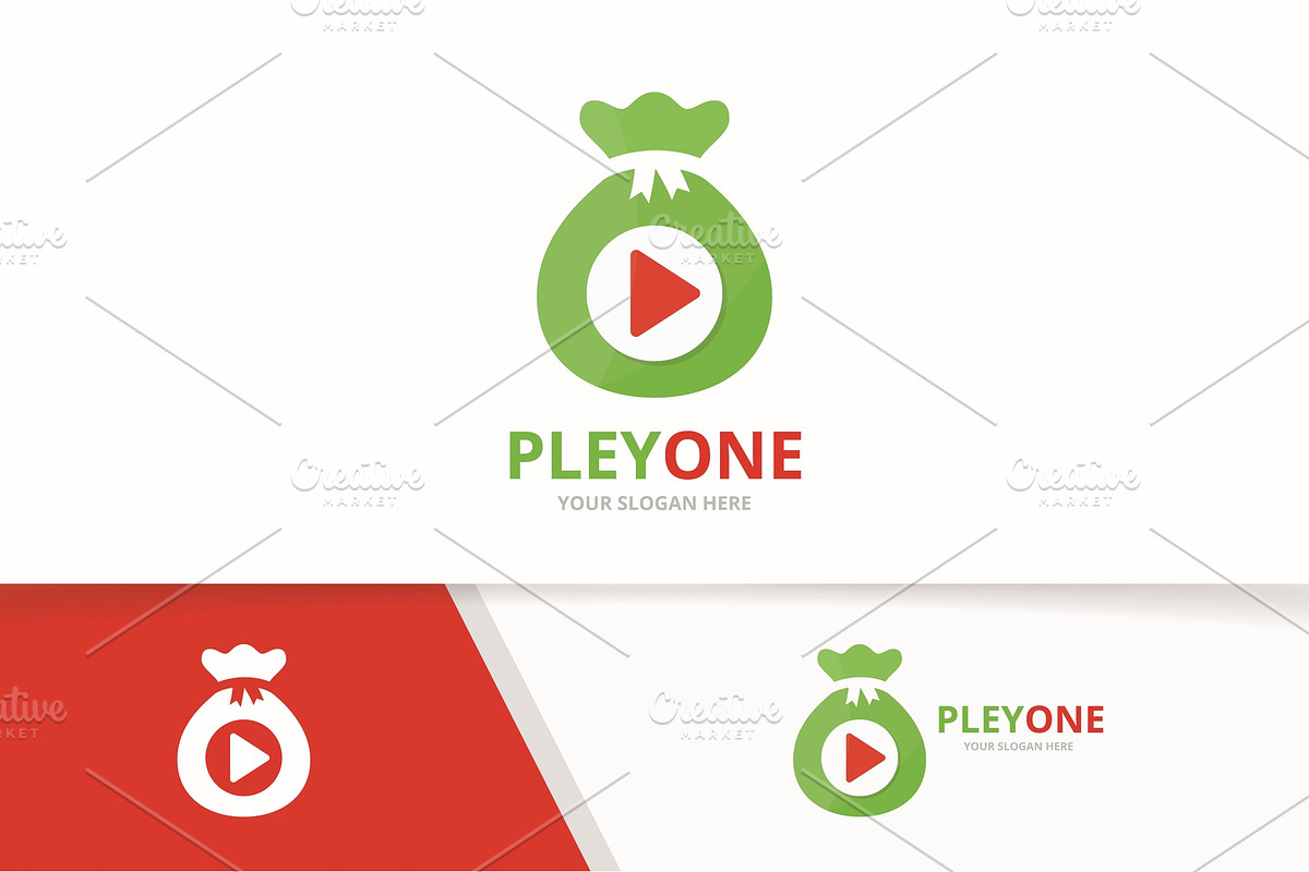 Vector button play and bag logo   in Logo Templates - product preview 8