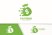Vector fast bag logo combination. 