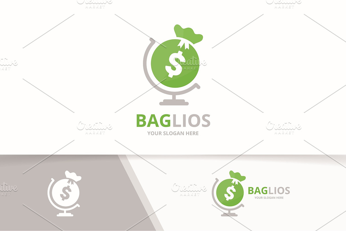 Vector bag and globe logo   in Logo Templates - product preview 8