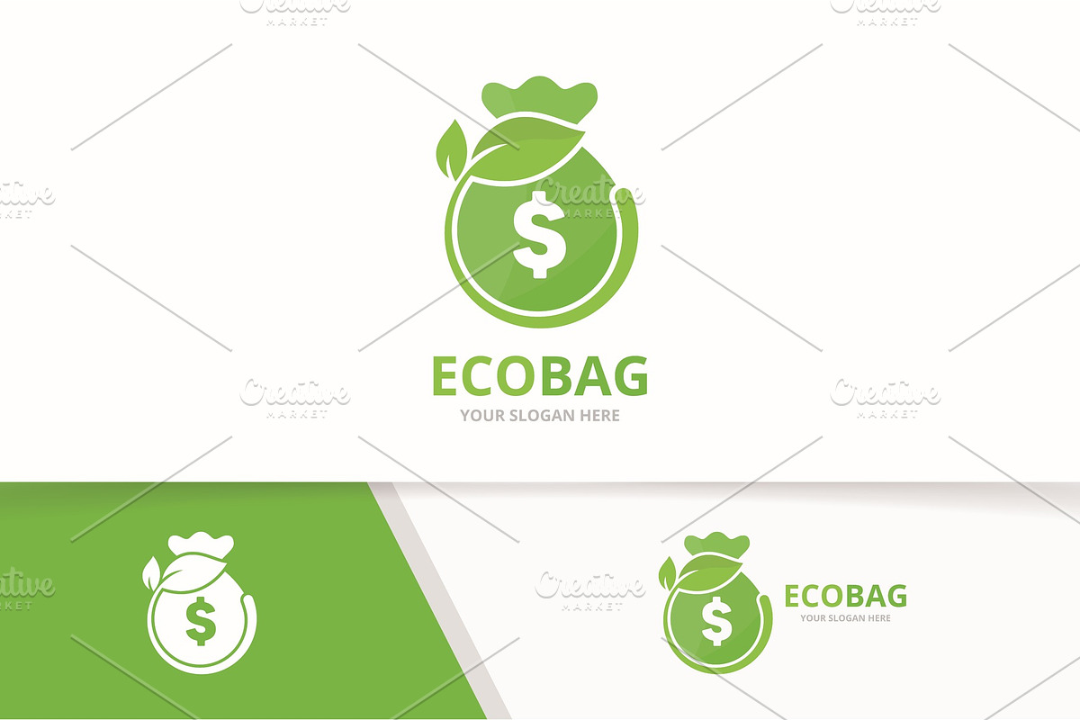 Vector bag and leaf logo combination in Logo Templates - product preview 8
