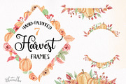 Pumpkin Frames Clipart Watercolor 
