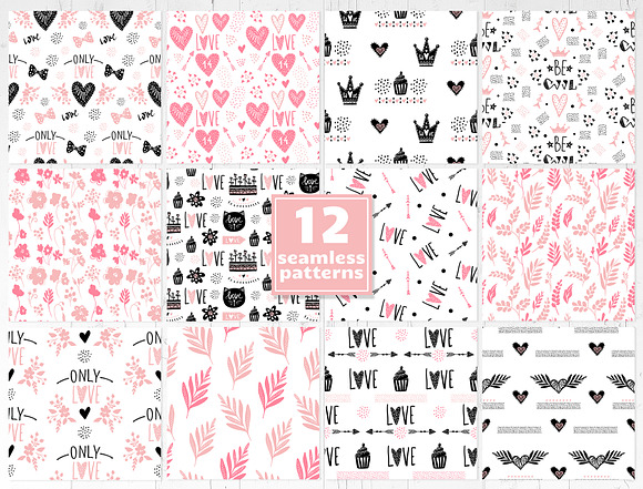 Cute Girls.Positive phrases.Patterns in Illustrations - product preview 9