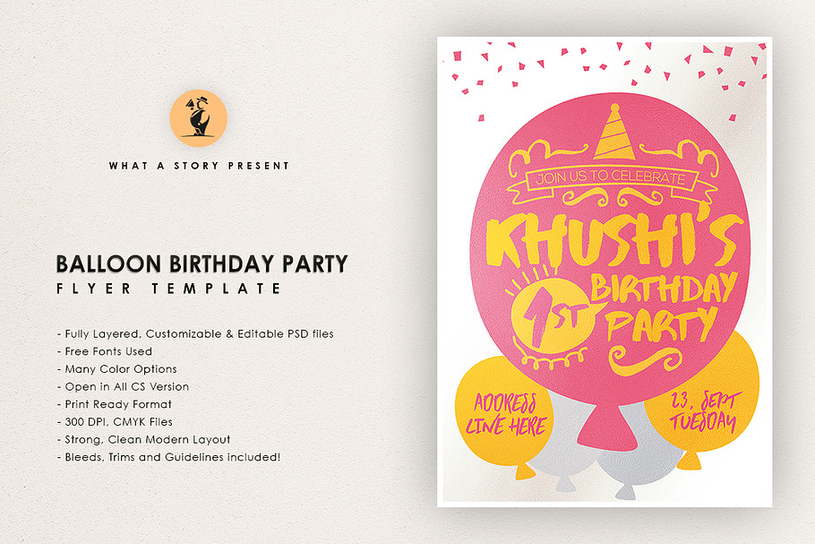 Balloon Birthday Party in Flyer Templates - product preview 8