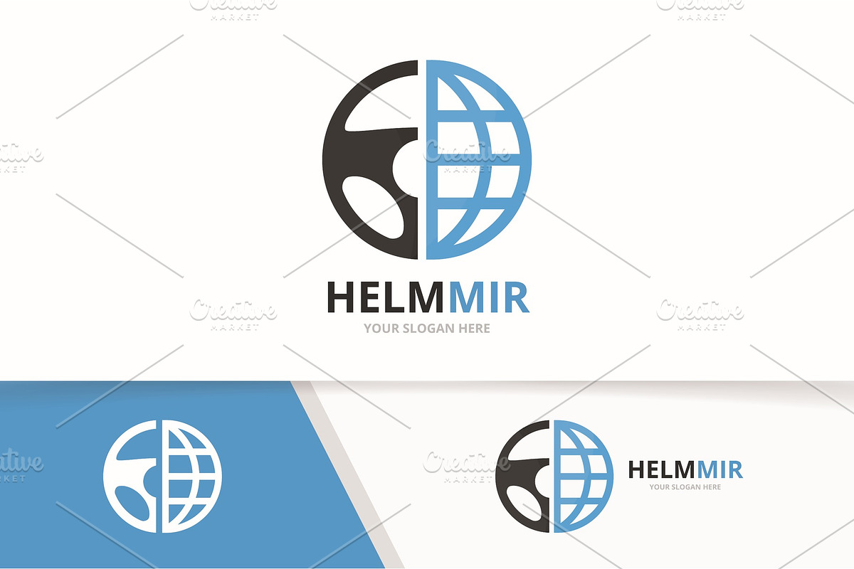 Vector car helm and planet logo   in Logo Templates - product preview 8