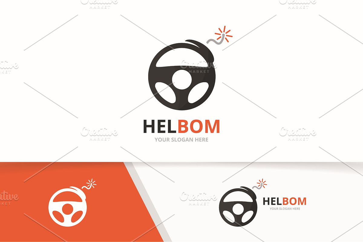 Vector car helm and bomb logo   in Logo Templates - product preview 8