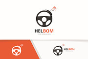 Vector car helm and bomb logo  