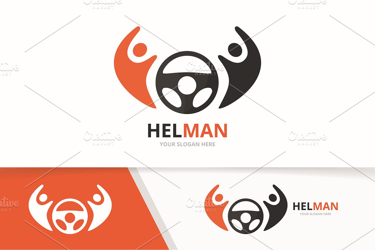 Vector car helm and people logo   in Logo Templates - product preview 8
