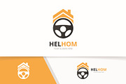 Vector car helm and real estate logo