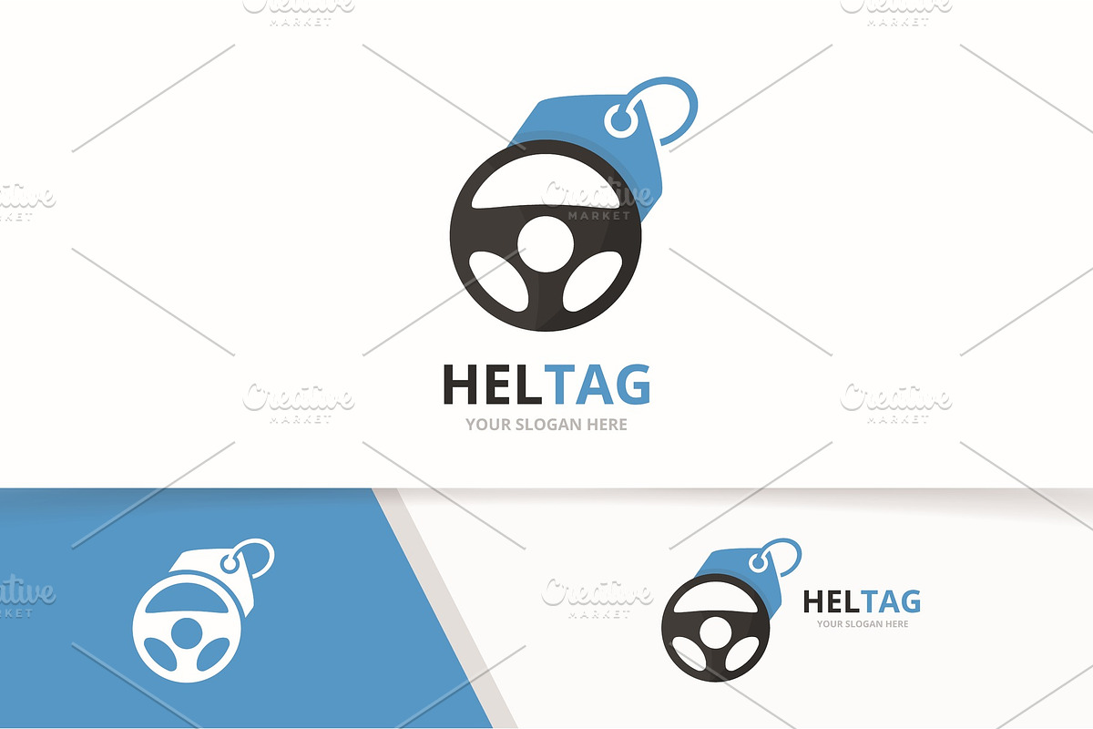 Vector car helm and tag logo   in Logo Templates - product preview 8